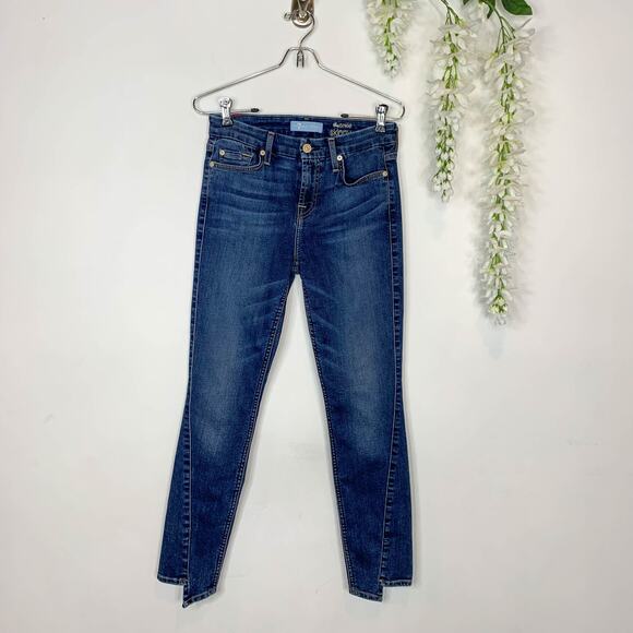 7FAM 7 FOR ALL MANKIND B(air) Denim The Ankle Skinny jean cropped 2833 - Picture 9 of 9